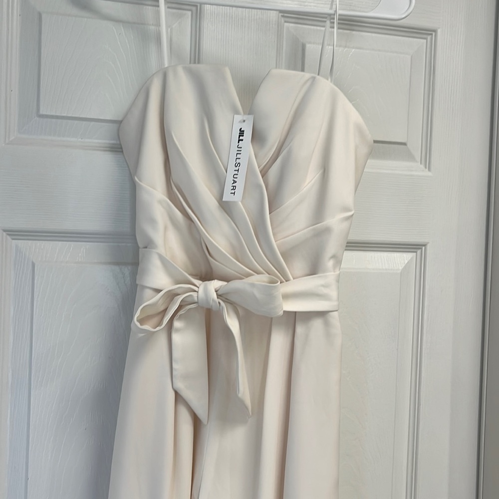 Jill Jill Stuart white sweetheart strapless jumpsuit